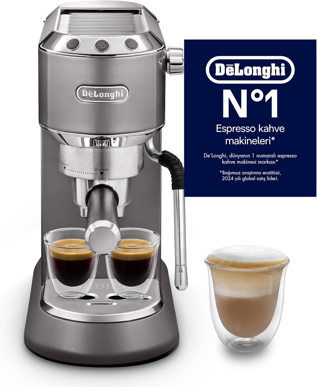 ماكينة صنع القهوة إي سي ديدكا آرت باللون الرمادي من أواس ديلونجي موديل 885.GY